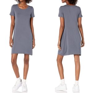 Jersey scoop neck t-shirt dress - medium